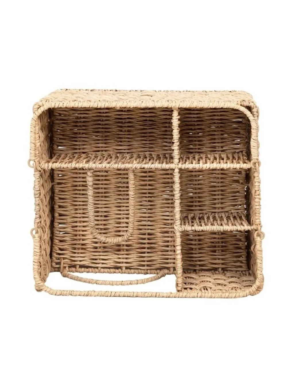 NWT Better Homes & Gardens Resin Rattan All-in-One Serving Caddy, Beige Walmart